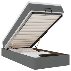 vidaXL Cadru pat otoman cu saltea țesătură gri &icirc;nchis 100x200 cm