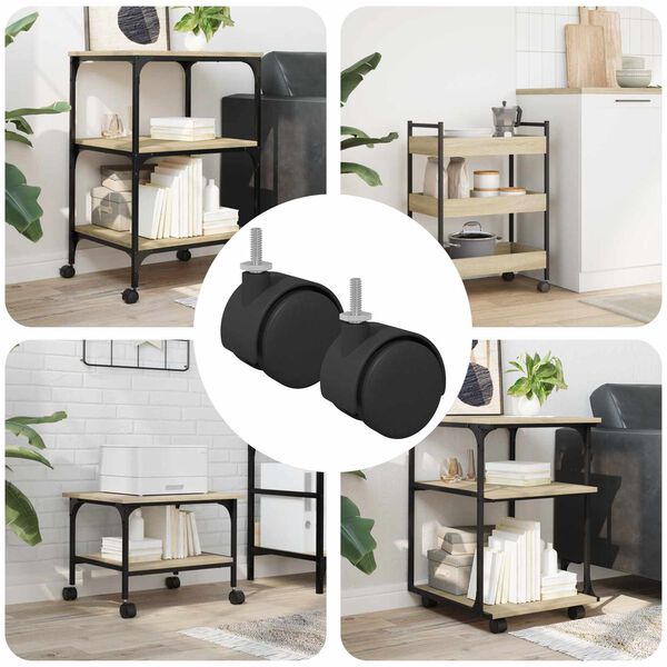 vidaXL Roți 2 pcs Negru 40,1 x 37,8 mm PP și fier