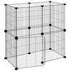 vidaXL Cușcă animale de companie cu ușă 12 panouri negru 70x35x70 cm oțel