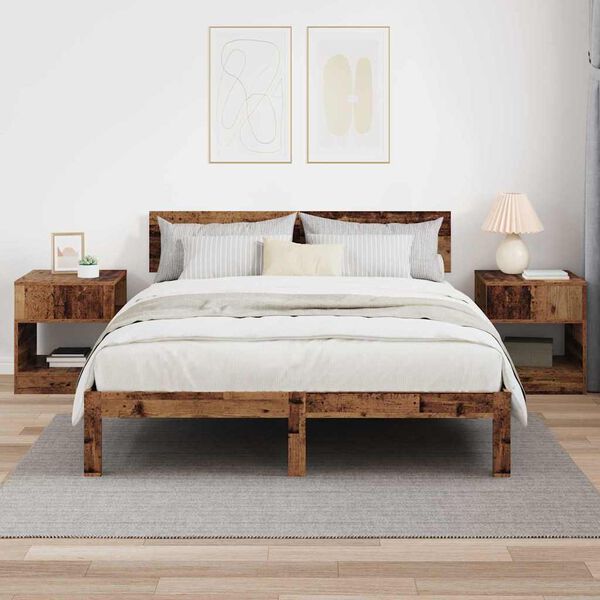 vidaXL Masă laterală 2 pcs Lemn vechi 40,5 x 40 x 45 cm Lemn compozit