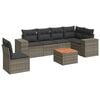 vidaXL Set canapele de grădină, 7 piese, cu perne, gri, poliratan