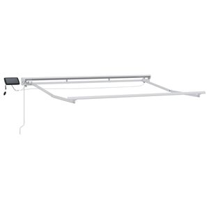 vidaXL Cadru manual de marchiză cu LED-uri Alb 2,5 x 2 m Aluminiu