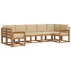 vidaXL Set de canapele de exterior cu pernă 7 pcs Natural și Bej