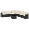 vidaXL Set canapele de grădină cu perne, 10 piese, negru, poliratan