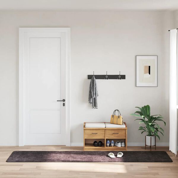 vidaXL Covor lavabil, antracit, 80x300 cm, antiderapant