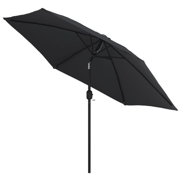 vidaXL Umbrelă de soare de exterior cu st&acirc;lp metalic, negru, 300 cm