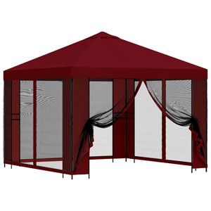 vidaXL Foișor de grădină cu pereți laterali 3 x 3 m Burgundy