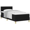 vidaXL Pat cu arcuri cu pernă cu headboard Negru 90 x 200 cm țesătură