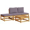 vidaXL Set mobilier de grădină cu perne, 4 piese, lemn masiv de acacia