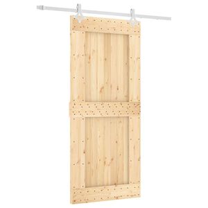 vidaXL Ușă glisantă Natural și Alb 90 x 210 cm Lemn de Pin Solid