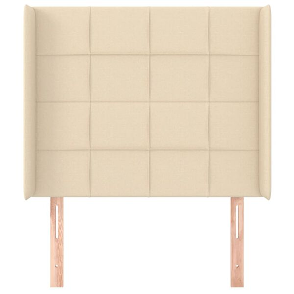 vidaXL Tăblie de pat cu aripioare, crem, 93x16x118/128 cm, textil