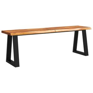 vidaXL Bancă cu margini naturale 140 cm, lemn masiv de acacia