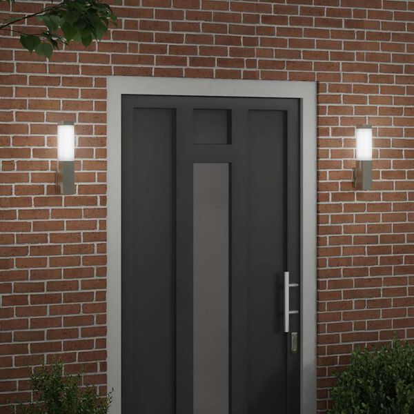 vidaXL Lumină de perete pentru exterior 2 pcs Argintiu