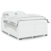 vidaXL Pat box spring cu saltea, alb, 140x190 cm, piele ecologică