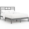 vidaXL Cadru de pat, gri, 140x190 cm, lemn masiv