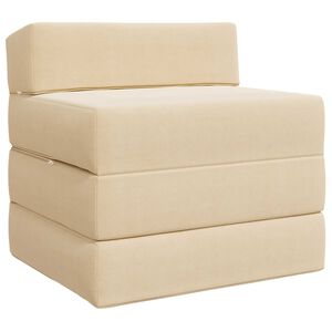vidaXL Canapea Pat Pliabilă Crem 200 x 70 x 15 cm