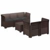vidaXL Sofa de grădină cu 5 locuri cu perne aspect rattan PP Maro