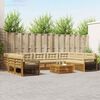 vidaXL Seturi de canapele 10 pcs Natural și Bej Lemn Solid de Acacia
