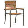 vidaXL Set de masă pentru grădină 7 pcs Gri Lemn Solid de Acacia