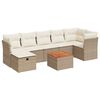 vidaXL Set canapele de grădină, 8 piese, cu perne, bej, poliratan