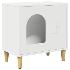 vidaXL Casa pentru pisici Alb 51 x 30 x 52 cm Lemn compozit