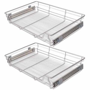 vidaXL Coșuri din s&acirc;rmă retractabile, 2 buc., argintiu, 800 mm