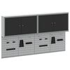 vidaXL Set dulap de unelte 6 buc. Negru Oțel vopsit electrostatic