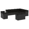 vidaXL Set canapele de grădină, 12 piese, cu perne, negru, poliratan