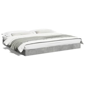 vidaXL Cadru de pat, gri beton, 180x200 cm, lemn prelucrat