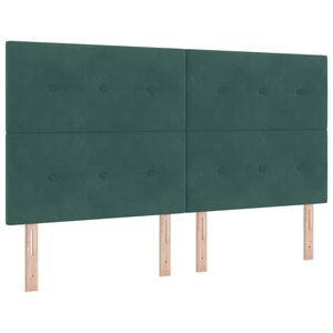 vidaXL Tăblie cap cu headboard Verde &icirc;nchis 180 cm Piele artificială