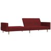vidaXL Canapea extensibilă cu 2 locuri, roșu vin, material textil