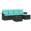 vidaXL Set de canapele pentru grădină cu pernă 6 pcs Rattan poli