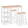 vidaXL Set mobilier de bar, 3 piese, alb, MDF