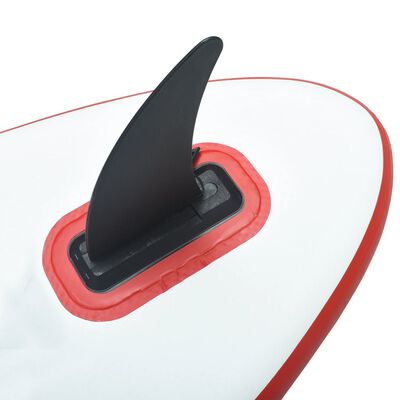 vidaXL Set de placă SUP gonflabilă cu velă, roșu și alb