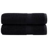 vidaXL Prosoape de m&acirc;ini premium SOLUND 2 buc. negru 50x100 cm 600 gsm