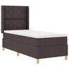 vidaXL Pat cu arcuri cu saltea cu headboard Maro 140 x 200 cm țesătură