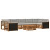 vidaXL Set de canapele de exterior 8 buc. Natural și gri deschis