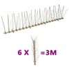 vidaXL Set bandă cu țepi antipăsări cu 5 r&acirc;nduri, 6 buc., plastic, 3 m