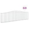 vidaXL Coșuri gabion arcuite 20 buc, 400x30x100/120 cm fier galvanizat