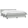 vidaXL Pat box spring cu saltea, gri deschis, 200x210 cm, catifea