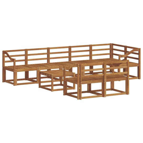 vidaXL Set de canapele de exterior 9 pcs natural Lemn Solid de Acacia