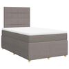 vidaXL Pat box spring cu saltea, gri taupe, 120x200 cm, textil