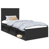 vidaXL Cadru de pat cu headboard Negru 100 x 200 cm Lemn de pin masiv