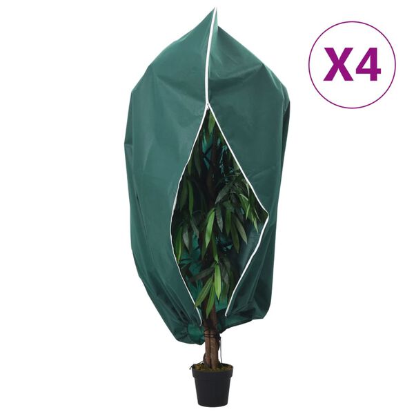 vidaXL Protecție de fleece plante cu fermoar 4 buc 70 g/m&sup2; 3,93x3,5 m