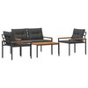 vidaXL Set de Mobilier pentru Exterior 4 buc. 4-Locuri Gri &icirc;nchis