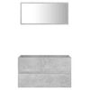 vidaXL Set mobilier de baie, 2 piese, gri beton, PAL