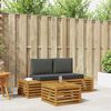 vidaXL Set de canapele de exterior 3 Bucată Natural și Antracit
