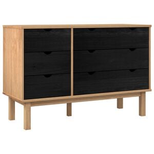 vidaXL Dulap cu sertare cu sertar OTTA Negru 111 x 43 x 73,5 cm