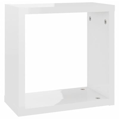 vidaXL Rafturi de perete cub alb extralucios 6 piese 30x15x30 cm