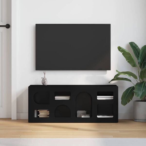 vidaXL Cabinet TV Negru 100 x 35 x 40 cm Lemn compozit